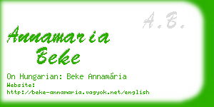 annamaria beke business card