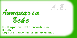 annamaria beke business card